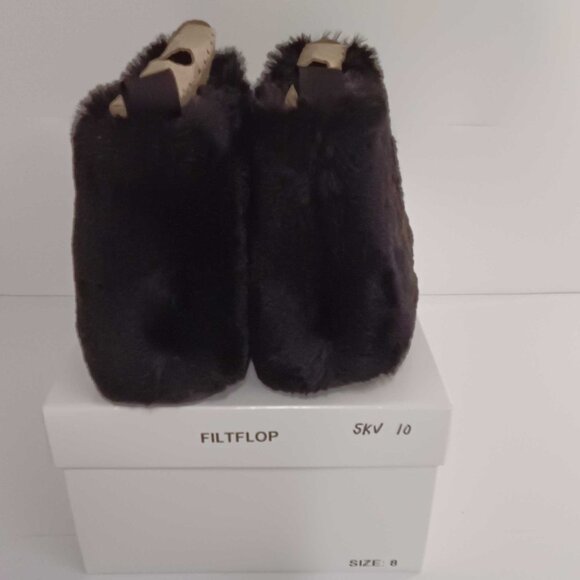 Fitflop Women's Fuzzy Furry Lined Slip On Bootie Slippers - Black 8 - Picture 3 of 5